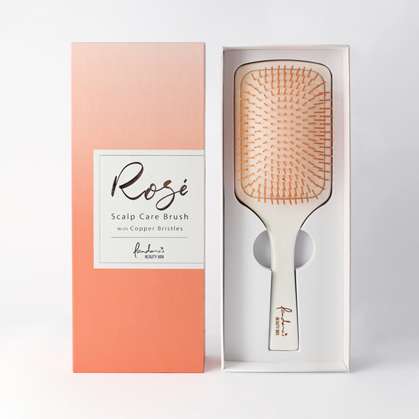 銅イオンピン頭皮ケアブラシ「Rose」