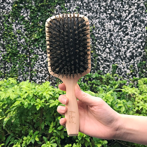 ケヤキクッション豚毛パドルブラシ